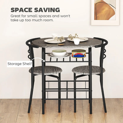 31.5" Dining Table Set of 3 with Chairs and Shelf Dining Table Sets at Gallery Canada