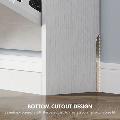 Narrow Shoe Cabinet 3 Flip Drawers, 31.5"W x 6.7"D x 42.5"H, White Shoe Storage Cabinets & Racks at Gallery Canada