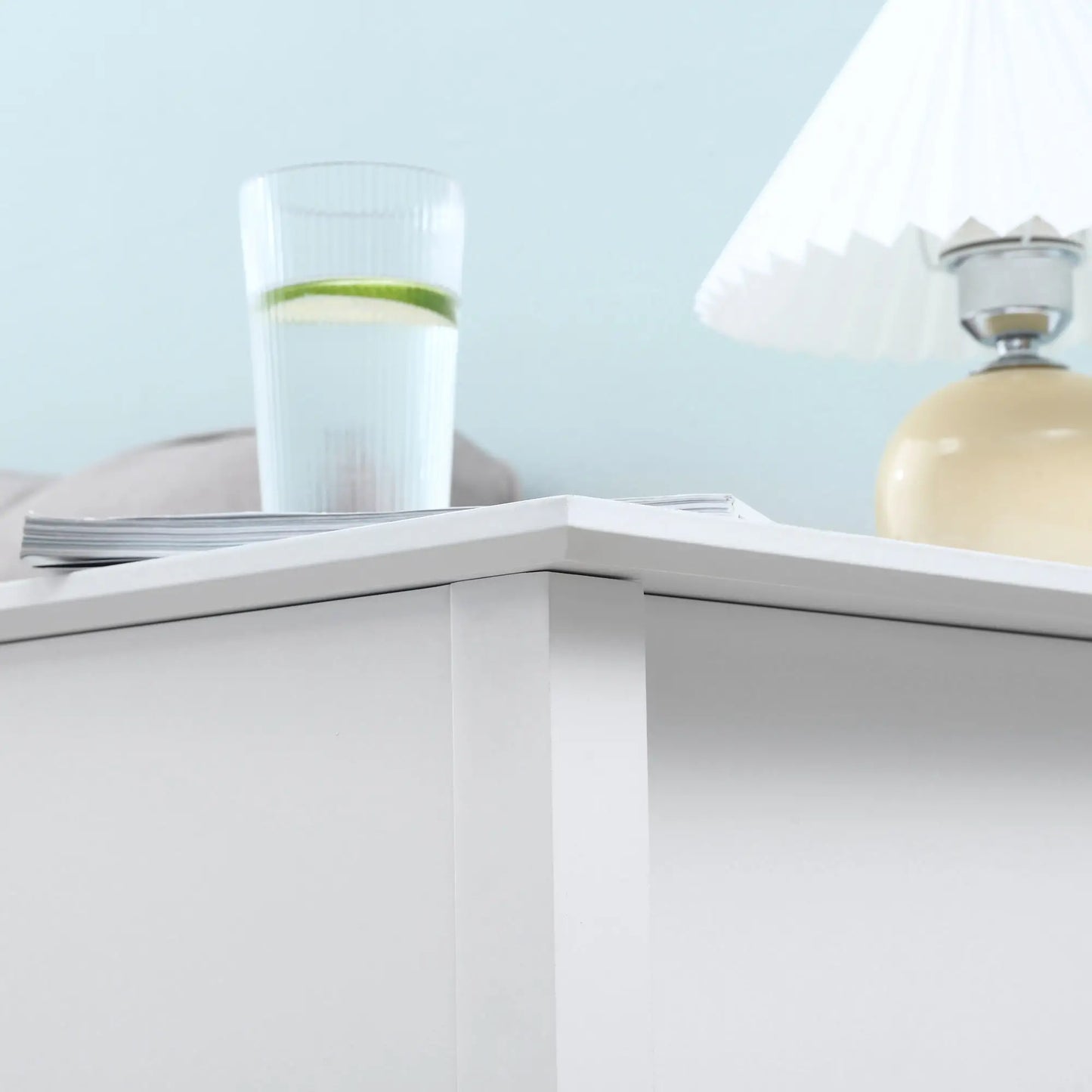 Flip Top End Table, Side Table with Storage, Narrow Nightstand, White Side Tables at Gallery Canada