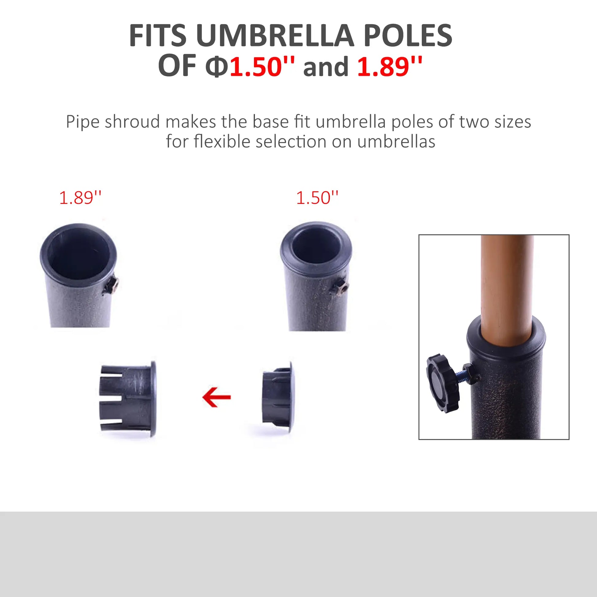 Resin Round Patio Umbrella Stand Base, Coated Pole, Bronze Umbrella Bases at Gallery Canada