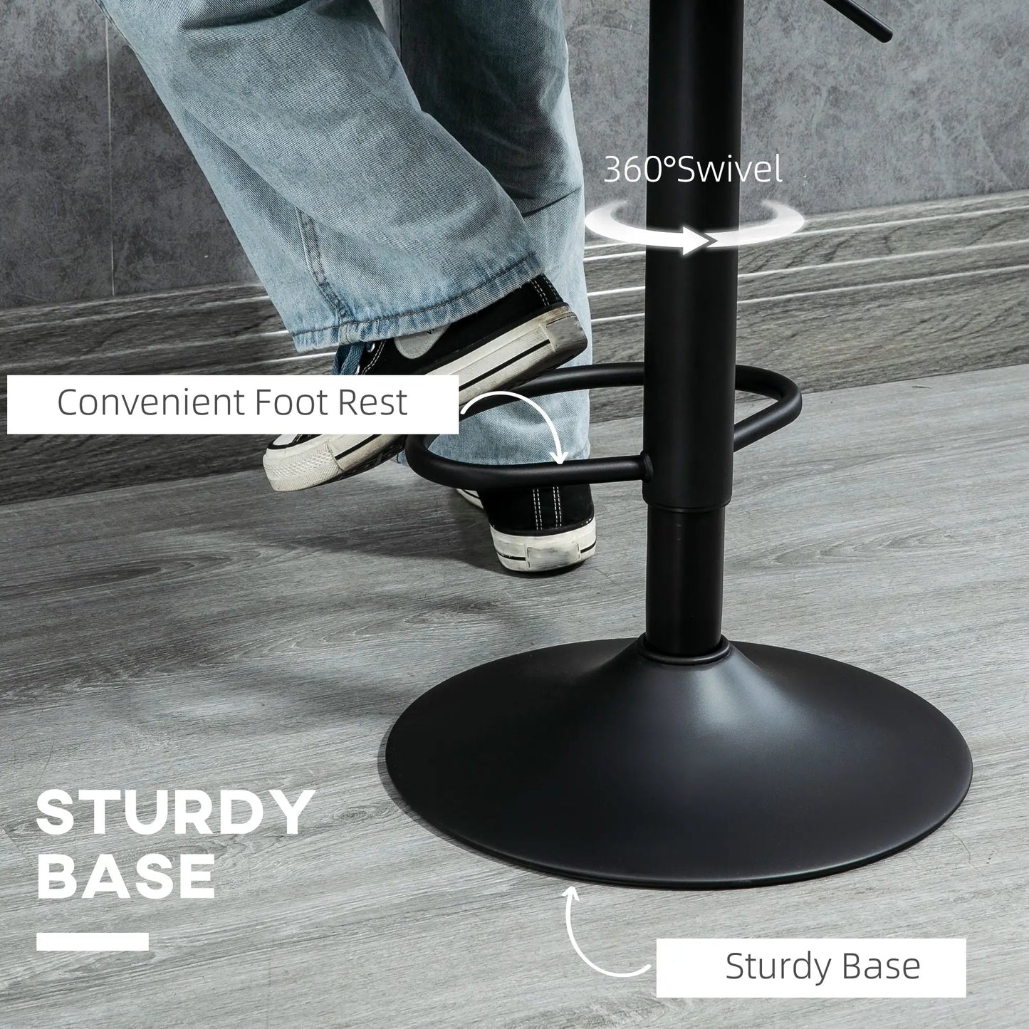 Swivel Bar Stools Set of 2, Linen Upholstered, Round Metal Base Bar Stools at Gallery Canada