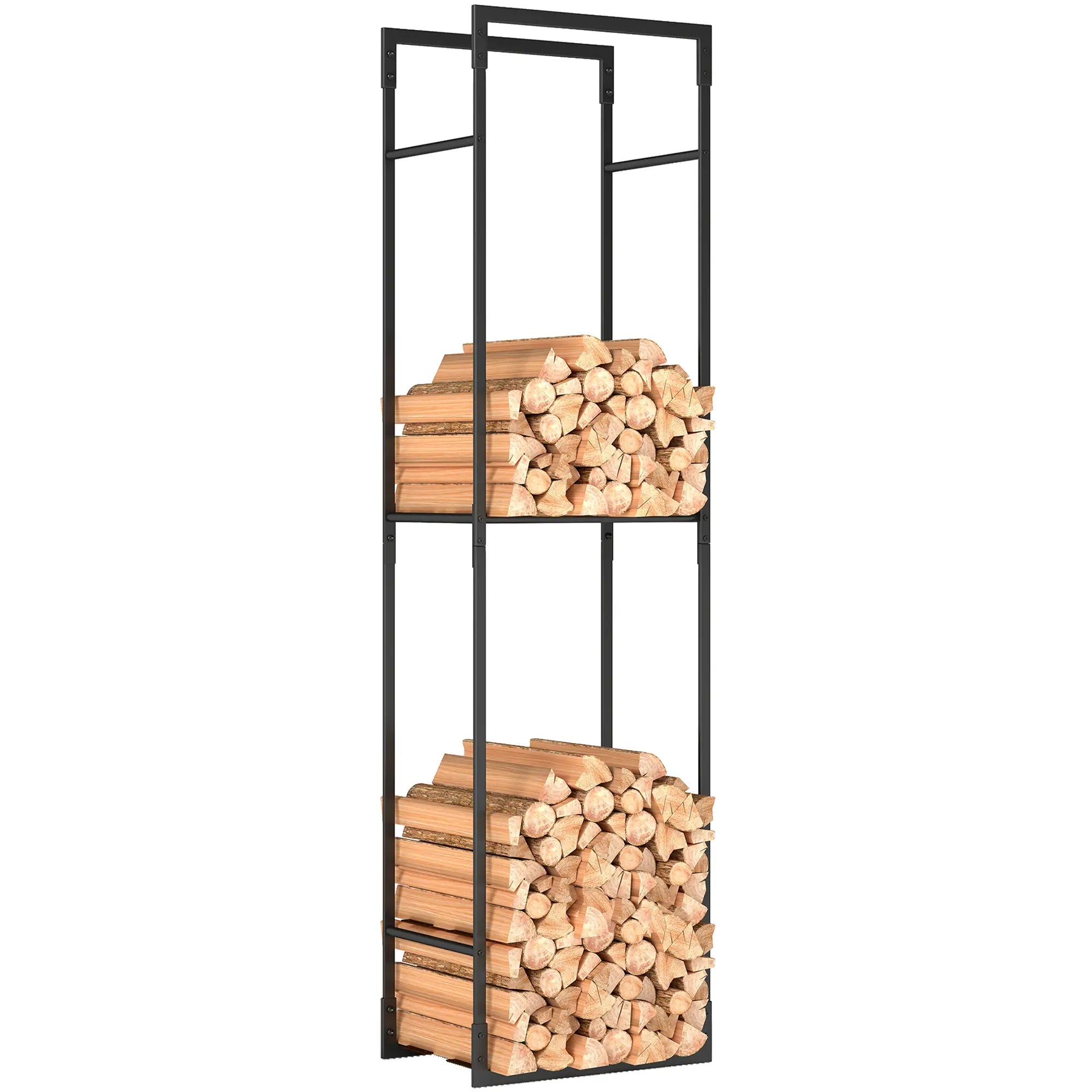 Heavy Duty Firewood Rack With Adjustable Shelf, Indoor Outdoor Log Holder Firewood Racks at Gallery Canada