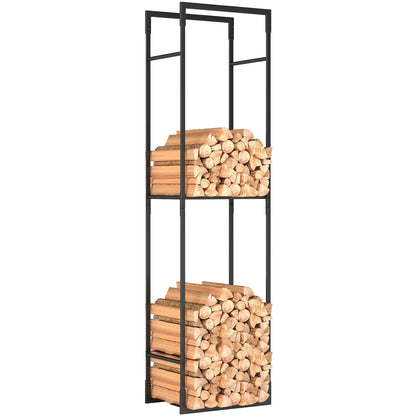 Heavy Duty Firewood Rack With Adjustable Shelf, Indoor Outdoor Log Holder Firewood Racks at Gallery Canada