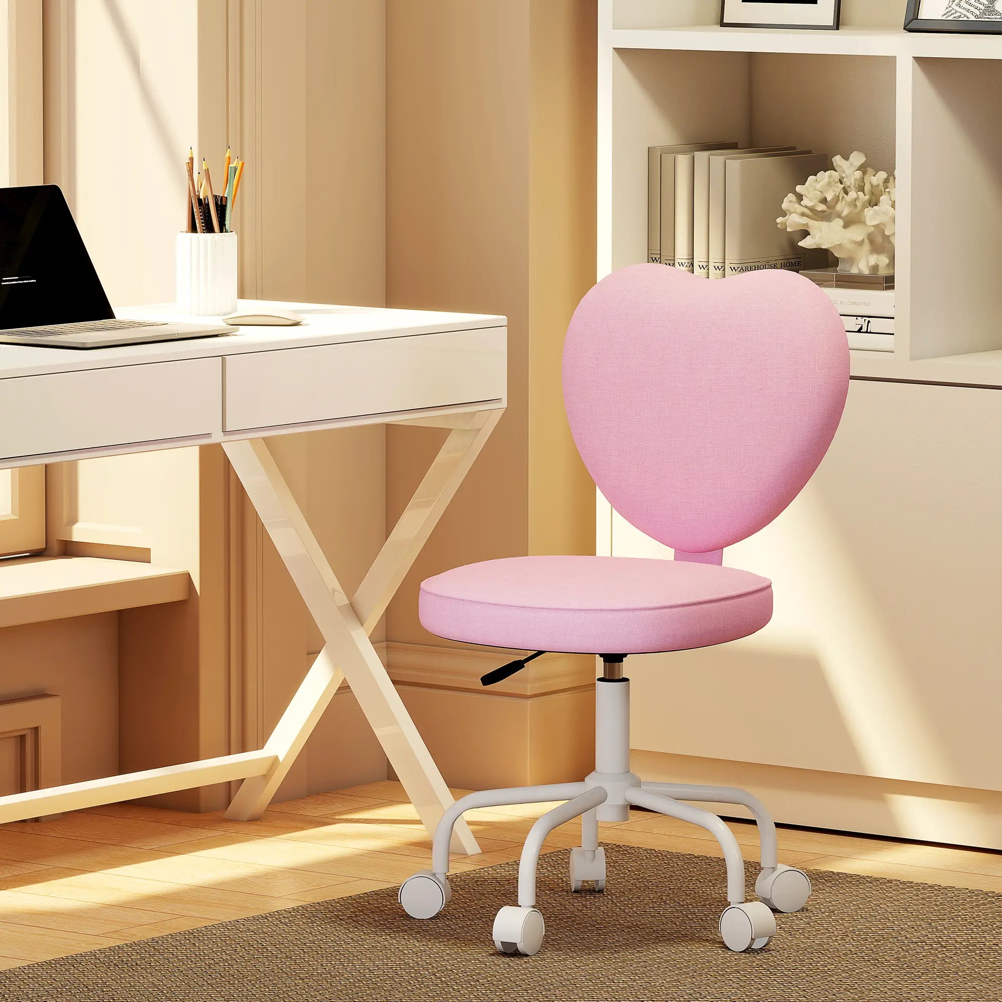 Heart Love Shaped Office Chair, Adjustable Height, Pink Task Chairs at Gallery Canada