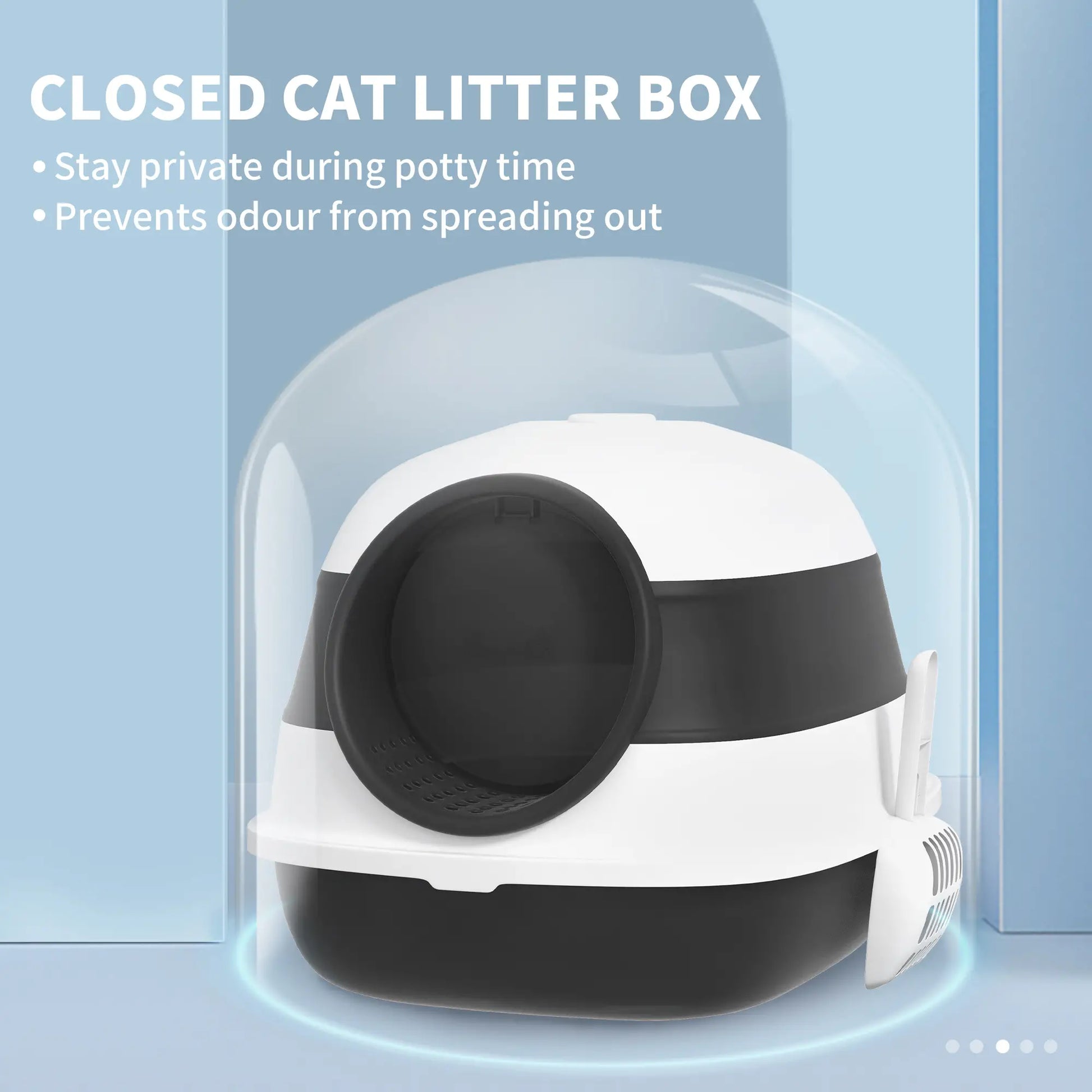 Covered Cat Litter Box with Lid, High Sides, Black Cat Litter Box Enclosures at Gallery Canada
