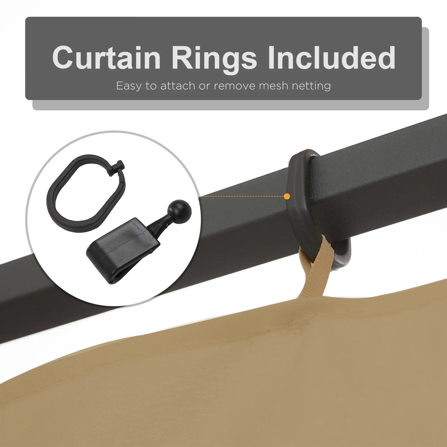 Replacement Mosquito Netting, Gazebo 10' x 10', Khaki, Black Gazebo Sidewalls at Gallery Canada