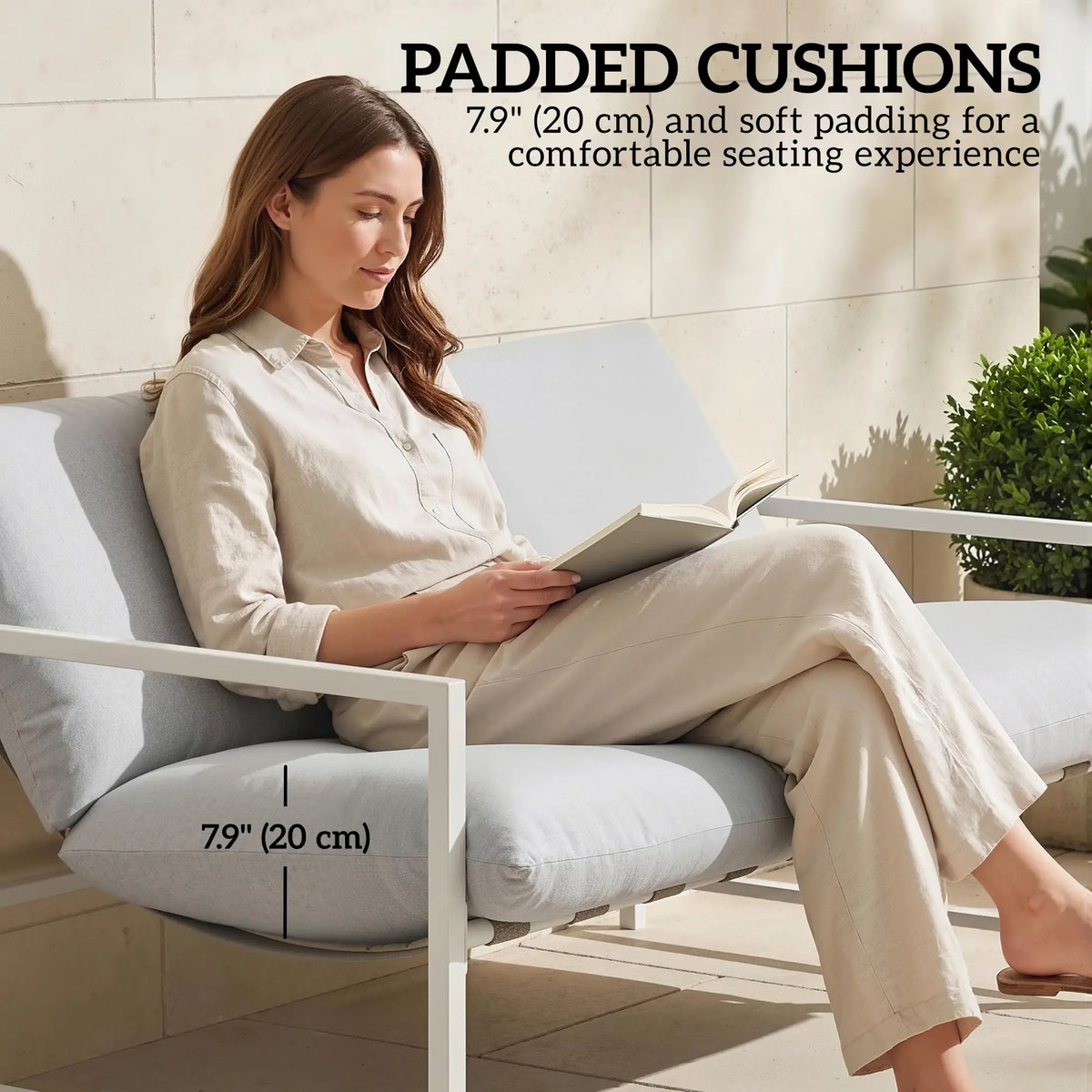 Patio Furniture Set, Loveseat Sofa With Coffee Table, Light Grey Patio Furniture Sets at Gallery Canada