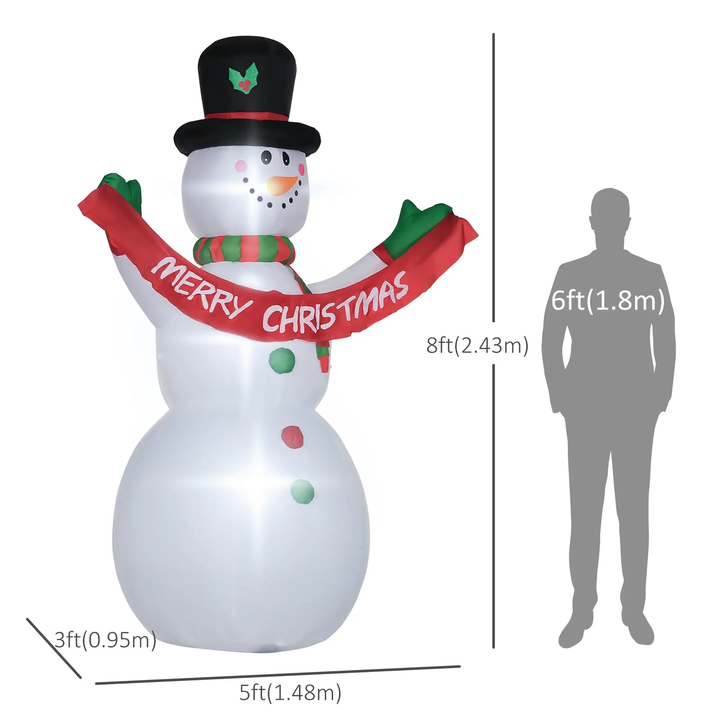 Inflatable Snowman Yard Decoration, LED Lights, Outdoor Christmas Christmas Inflatables at Gallery Canada