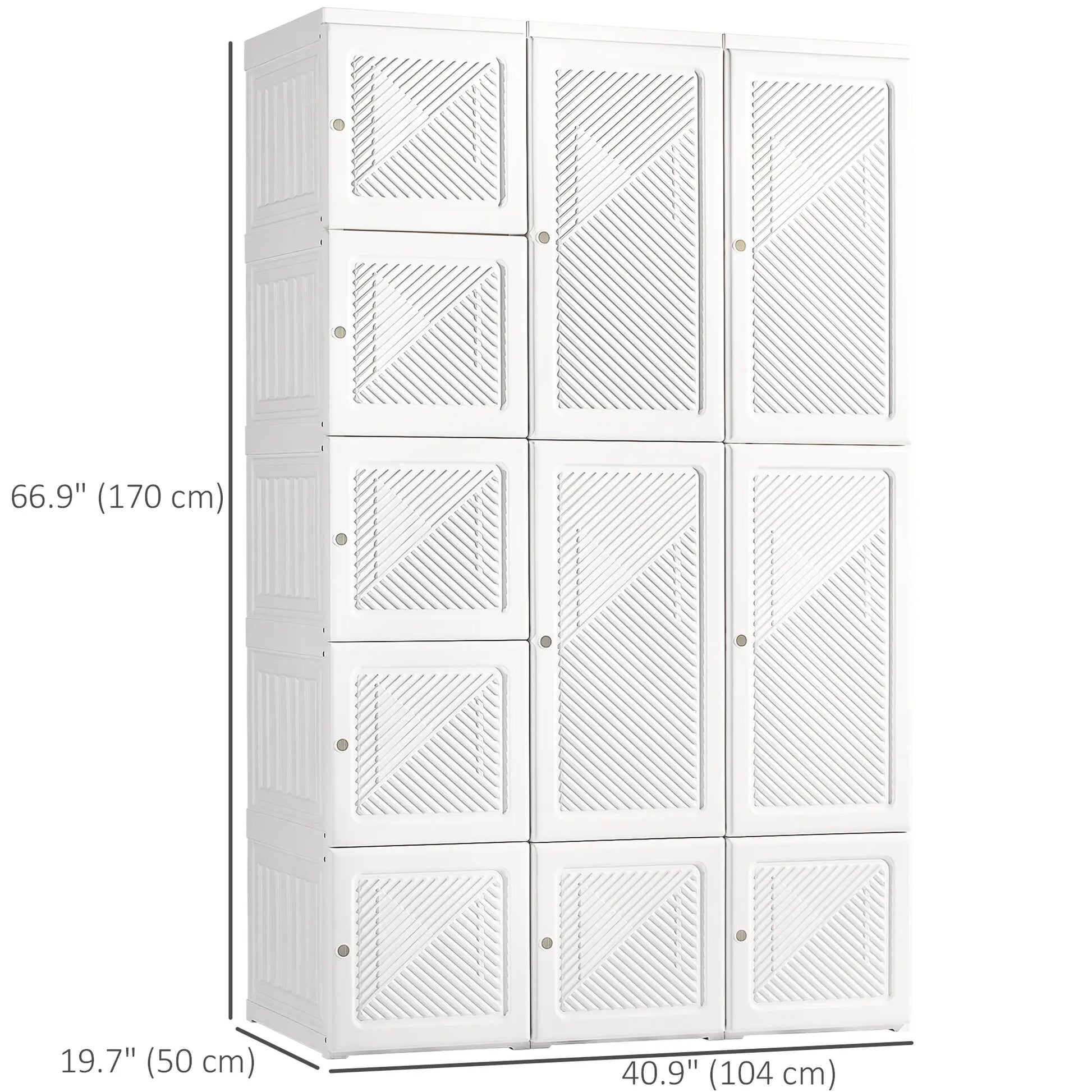 Portable Wardrobe Closet, 8 Cube Compartments, White Clothing Storage at Gallery Canada