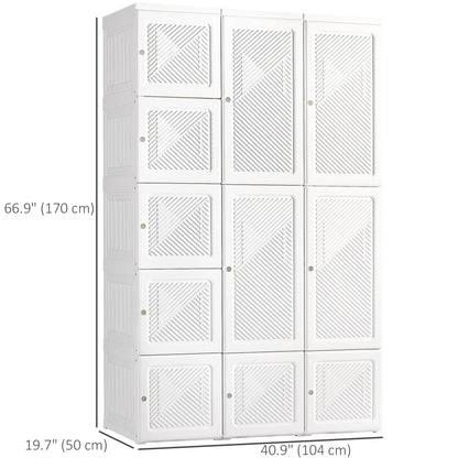 Portable Wardrobe Closet, 8 Cube Compartments, White Clothing Storage at Gallery Canada