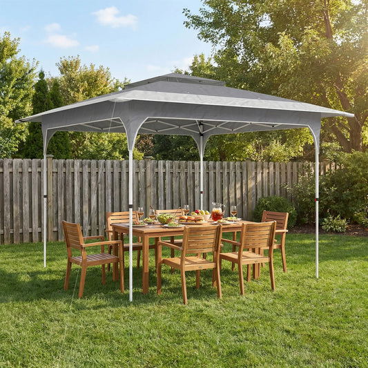 11.5 x 11.5 ft Pop Up Canopy Tent, 1-Button Setup, UPF 50+, Carry Bag, Dark Grey Pop Up Canopies Dark Grey, White at Gallery Canada
