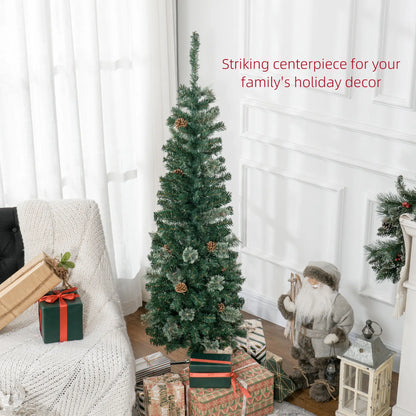 5ft Pencil Christmas Tree, Artificial with Pine Needles, Realistic Branches, Pine Cones, Green Pencil Christmas Trees at Gallery Canada