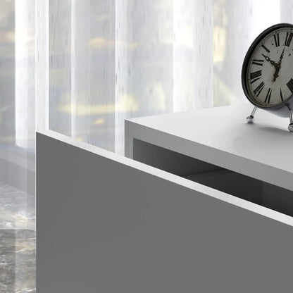 Modern Nightstand with Charging Station, LED Light, USB Ports, White Bedside Tables at Gallery Canada