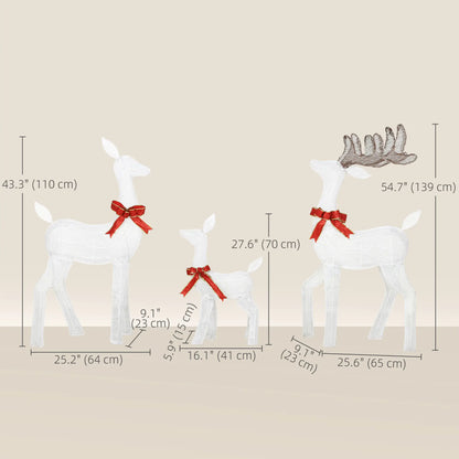 3 Piece Lighted Christmas Reindeer Family, 55 Inch LED Outdoor Decor Christmas Decorations at Gallery Canada