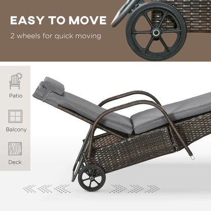 3-Piece Wicker Patio Lounger Set, PE Rattan, Brown/Dark Grey Chaise Loungers at Gallery Canada