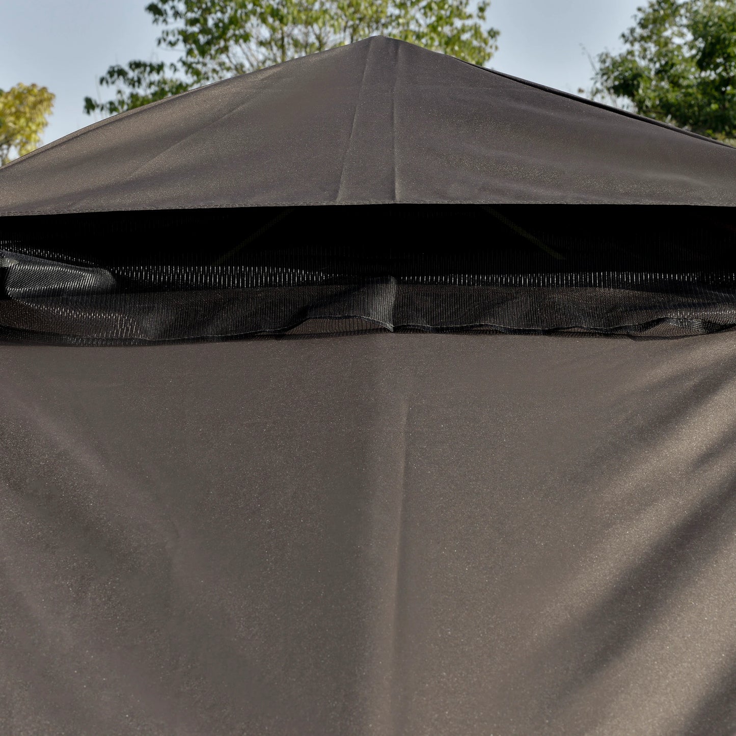 10'x10' Soft-Top Patio Gazebo, Double Tier Roof, Mesh Curtains Gazebos at Gallery Canada