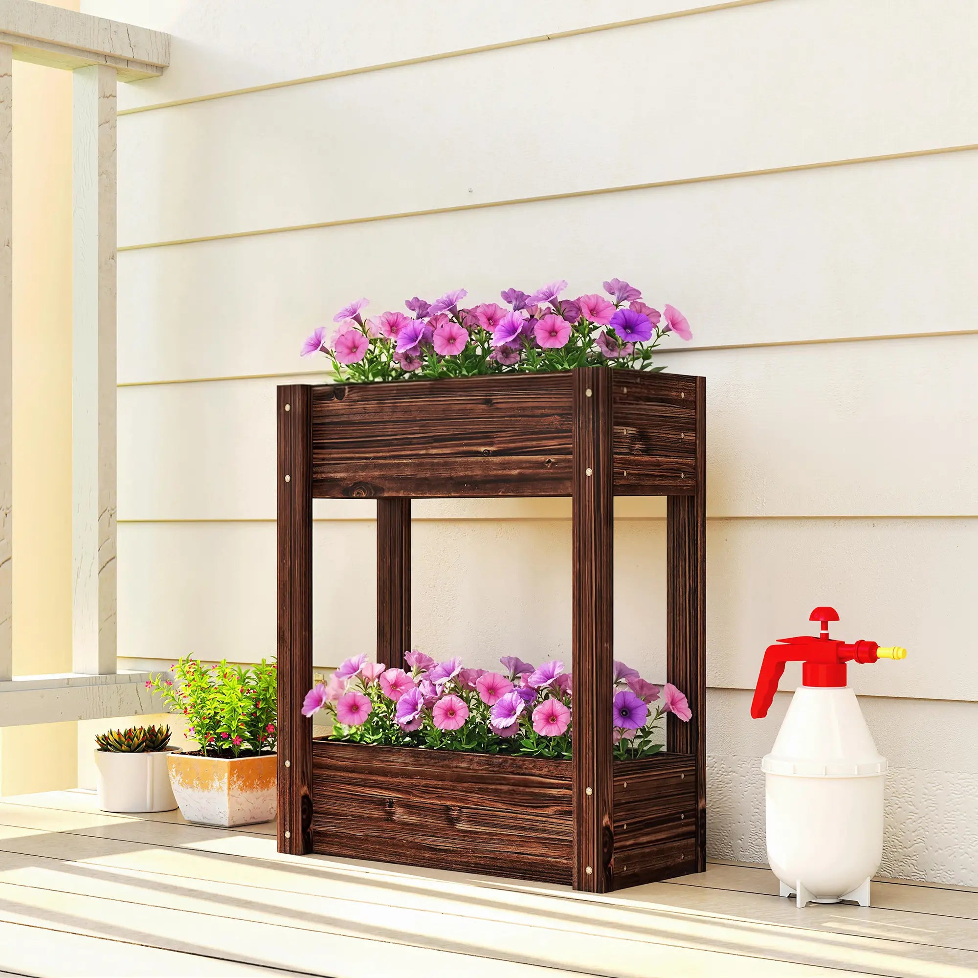 2-Tier Wooden Raised Garden Bed, 23.6