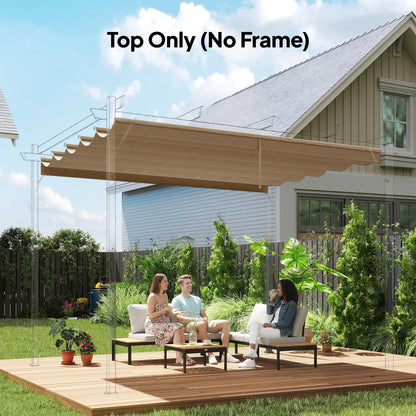 Retractable Pergola Canopy, 10' x 10', Tan Gazebo Canopy Replacement at Gallery Canada