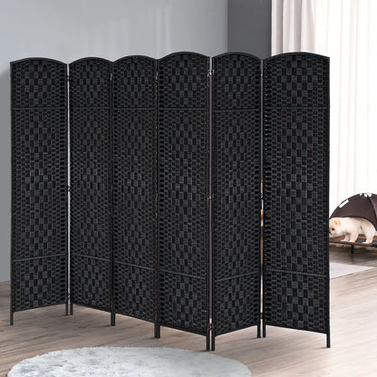 6ft Folding Room Divider, 6 Panel Wooden Frame, Black Room Dividers at Gallery Canada