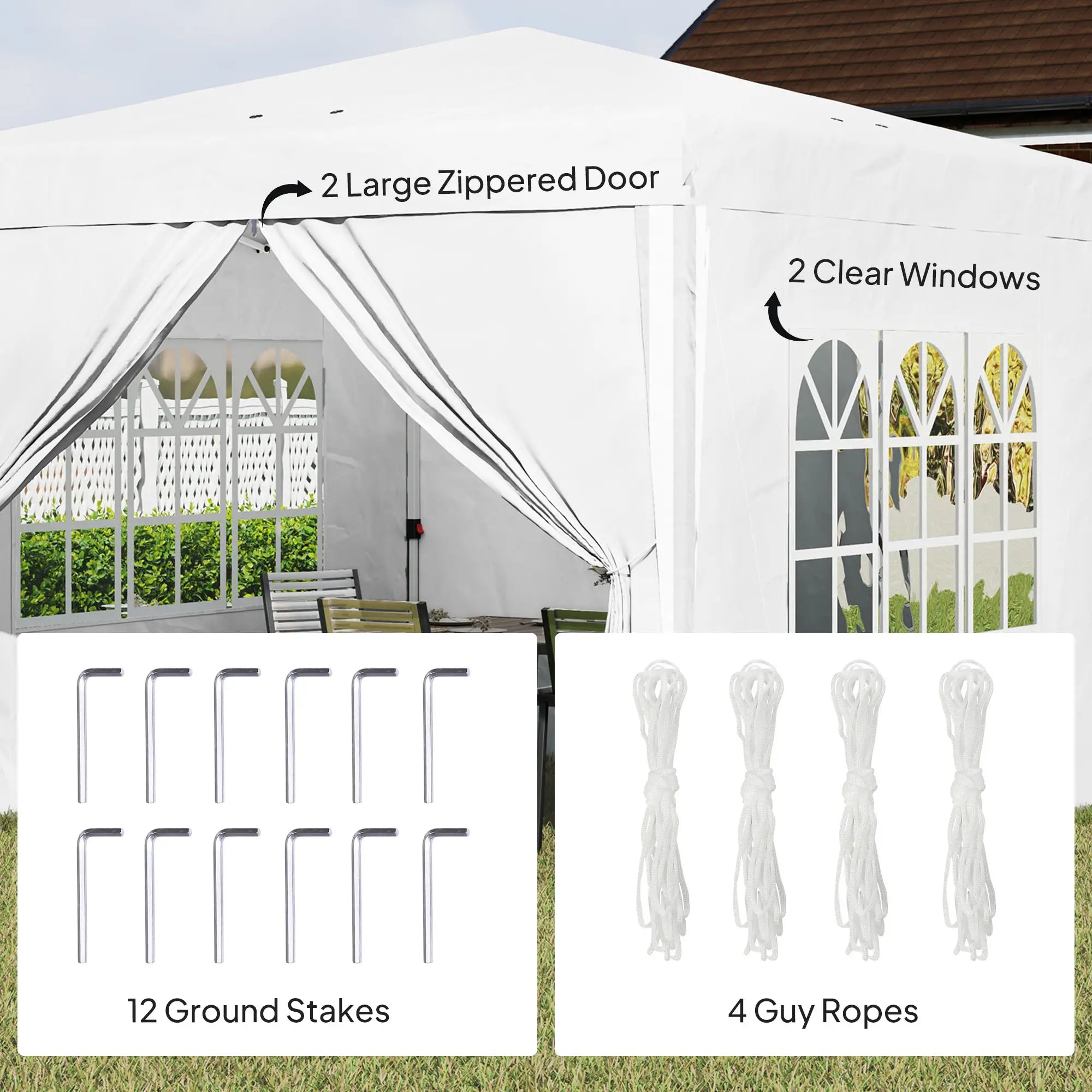 10' x 10' Pop-Up Canopy Tent, Height-Adjustable, Carry Bag Included, White Pop Up Canopies at Gallery Canada