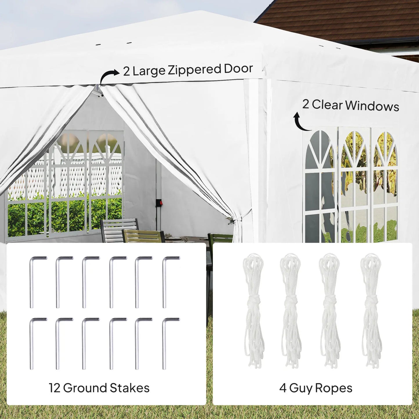 10' x 10' Pop-Up Canopy Tent, Height-Adjustable, Carry Bag Included, White Pop Up Canopies at Gallery Canada