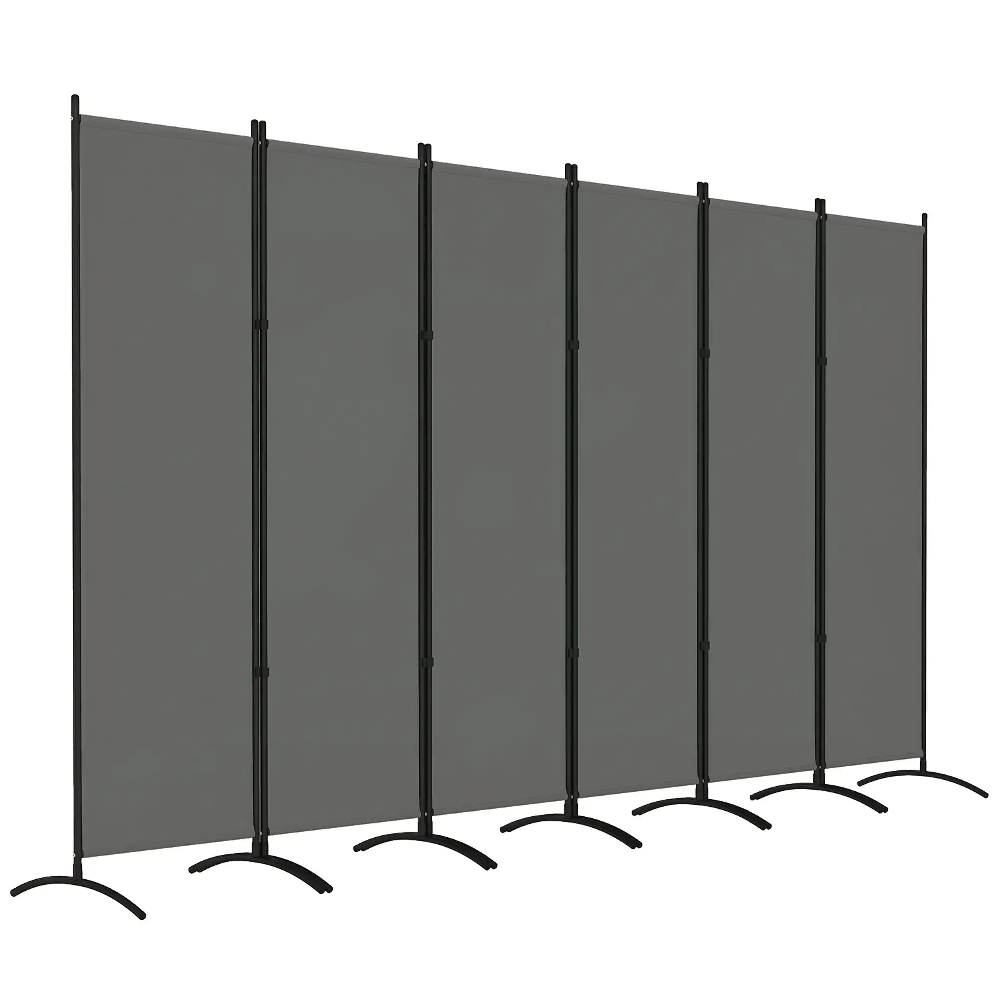 6 Panel Folding Room Divider, UV30+ Privacy Screen, Dark Grey Side Awnings at Gallery Canada