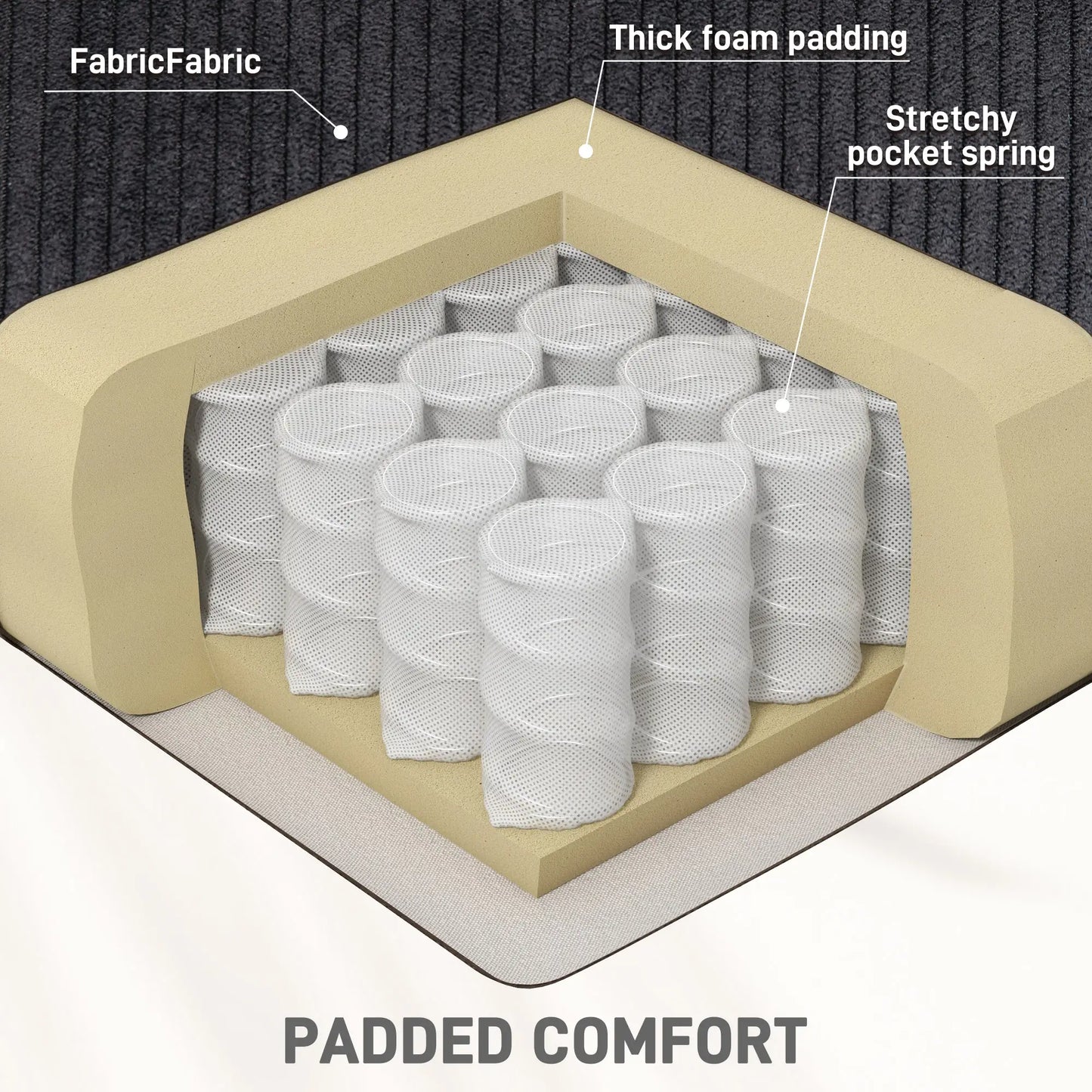 Manual Recliner Chair, Vibration Massage, Side Pockets, Corduroy, Black Sofas & Reclining Chairs at Gallery Canada