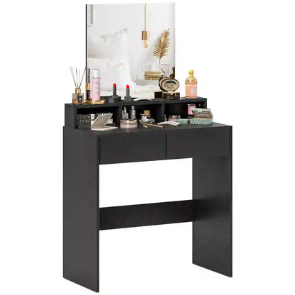 Modern Makeup Vanity Desk with Mirror, Drawers, Black Dressing & Vanity Tables at Gallery Canada