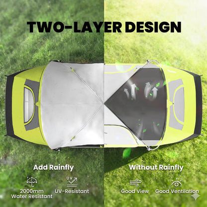 6-8 Person Camping Tent, 2000mm Waterproof Rainfly, Carry Bag, Green Camping Tents at Gallery Canada