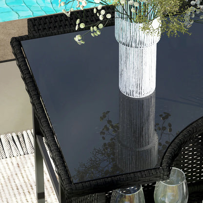 5-Piece Patio Bar Set, Outdoor PE Rattan Table and Chairs, Black Bistro Sets at Gallery Canada