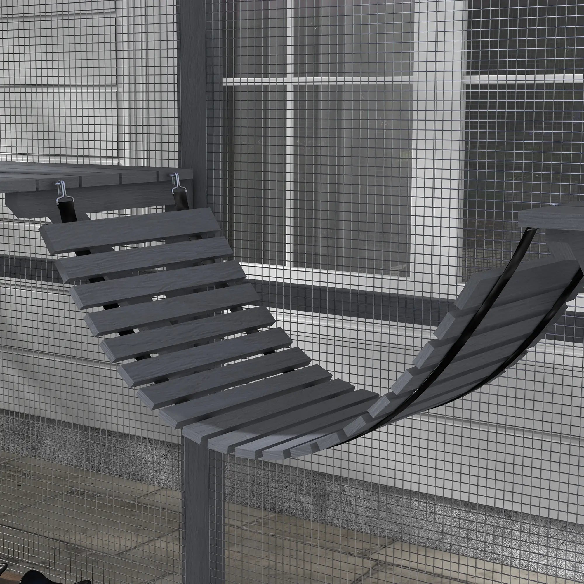 Outdoor Cat Enclosure Wooden Feral Cat House w/ Weatherproof Canopy, Bridges, Resting Boxes, Platforms, for 3-6 Cats Outdoor Cat Enclosures at Gallery Canada