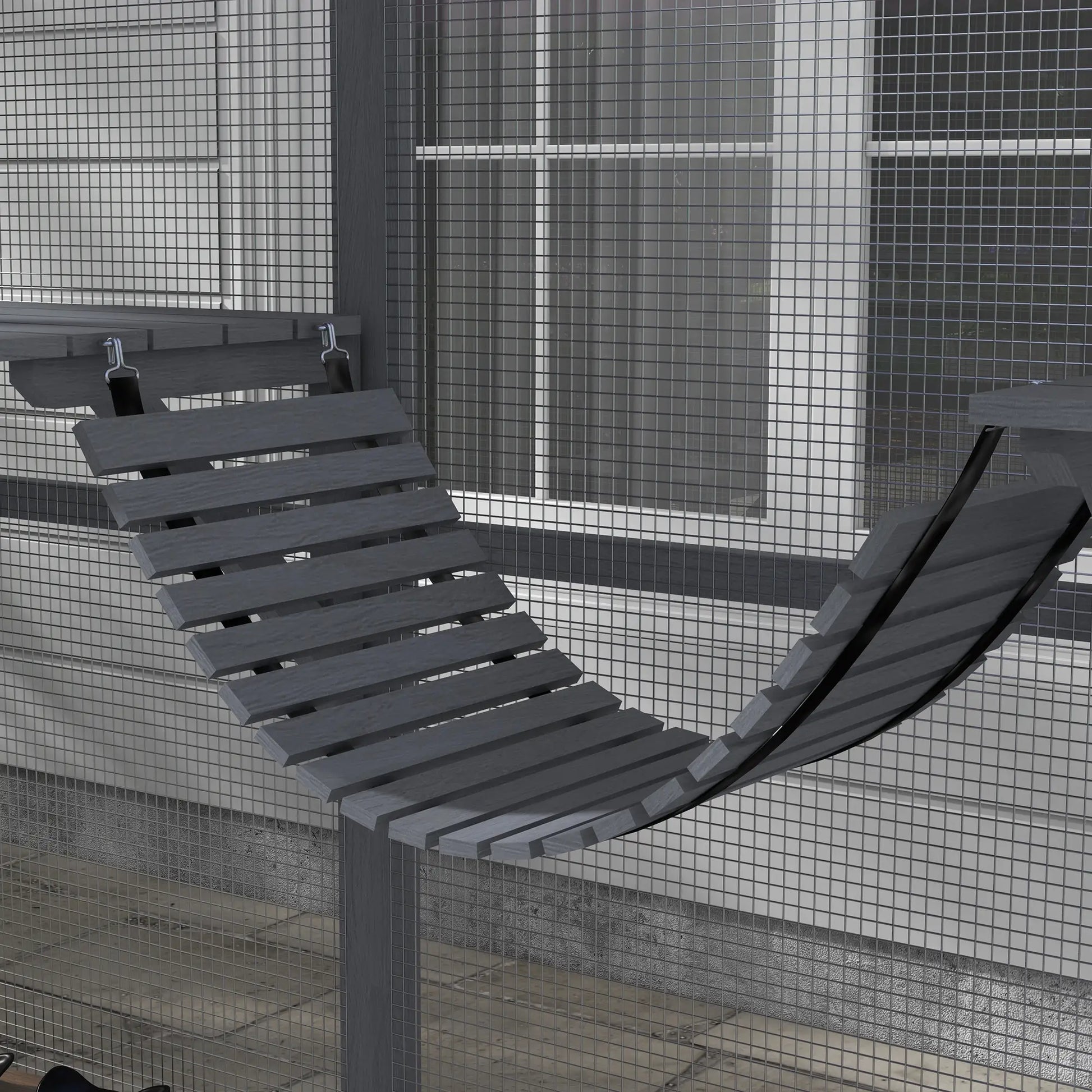 Outdoor Cat Enclosure Wooden Feral Cat House w/ Weatherproof Canopy, Bridges, Resting Boxes, Platforms, for 3-6 Cats Outdoor Cat Enclosures at Gallery Canada