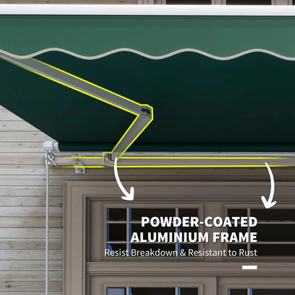 12' x 8' Retractable Awning, UV Water-Resistant Fabric, Aluminum Frame, Green Deck Awnings at Gallery Canada