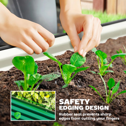 6' x 3' x 1' Galvanized Raised Garden Bed, Green Outdoor Planter Box, Green