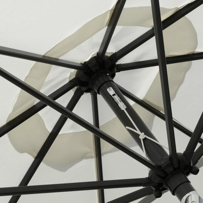 8.5 ft Round Patio Umbrella, Tilt and Crank, Cream White Sun Umbrellas at Gallery Canada