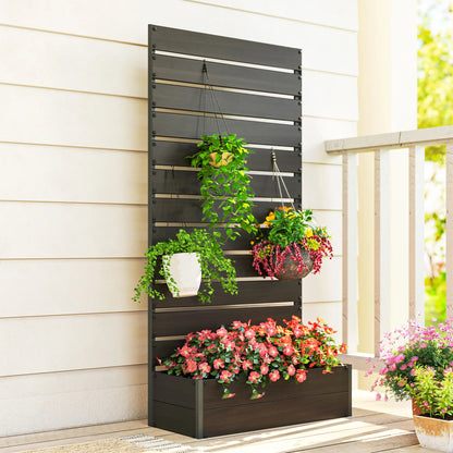 Trellis Planter for Climbing Plants, Raised Garden Bed, Outdoor, Black Raised Garden Beds at Gallery Canada