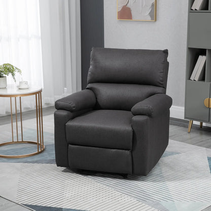 Manual Recliner Chair with Footrest, Padded Seat, Dark Grey Single Sofas at Gallery Canada