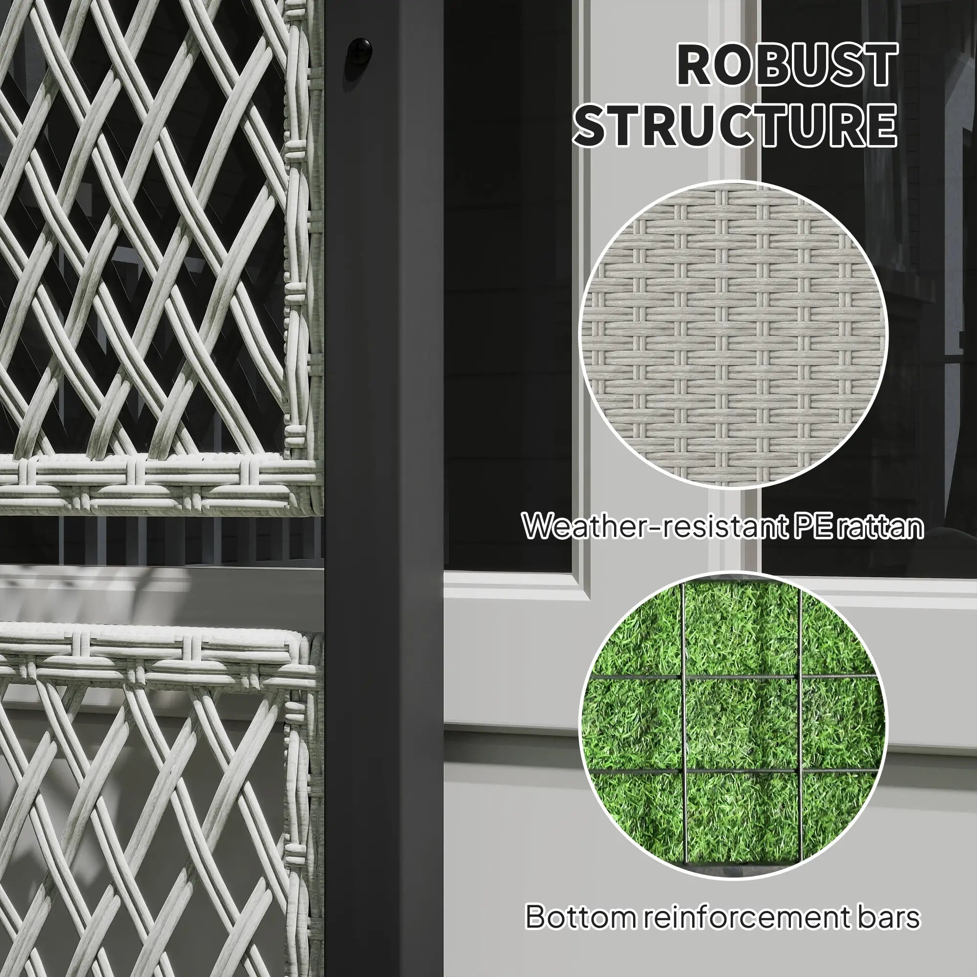 Wicker Outdoor Planter With Trellis, 58