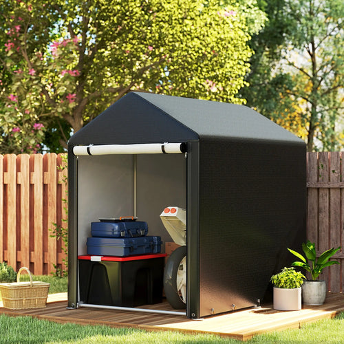 4 x 6ft Outdoor Storage Shed Tent, Portable, Roll-up Door