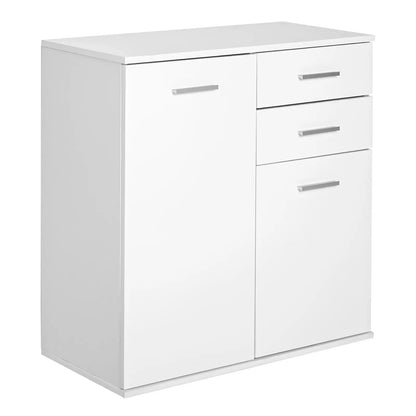 High Gloss Sideboard, 2 Drawers, 2 Doors, Adjustable Shelf, White Storage Cabinets at Gallery Canada