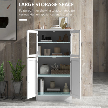 Modern Sideboard Cabinet, Glass Doors, 4-Tier Shelving, Adjustable Shelves Kitchen Pantry Cabinets at Gallery Canada