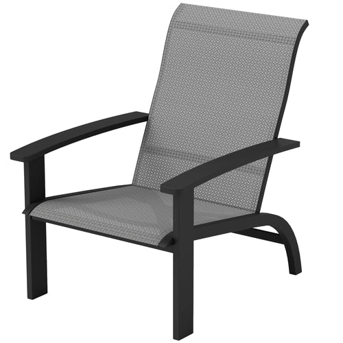 Outdoor Adirondack Chair, Aluminum Frame, Mesh Seat, Dark Grey