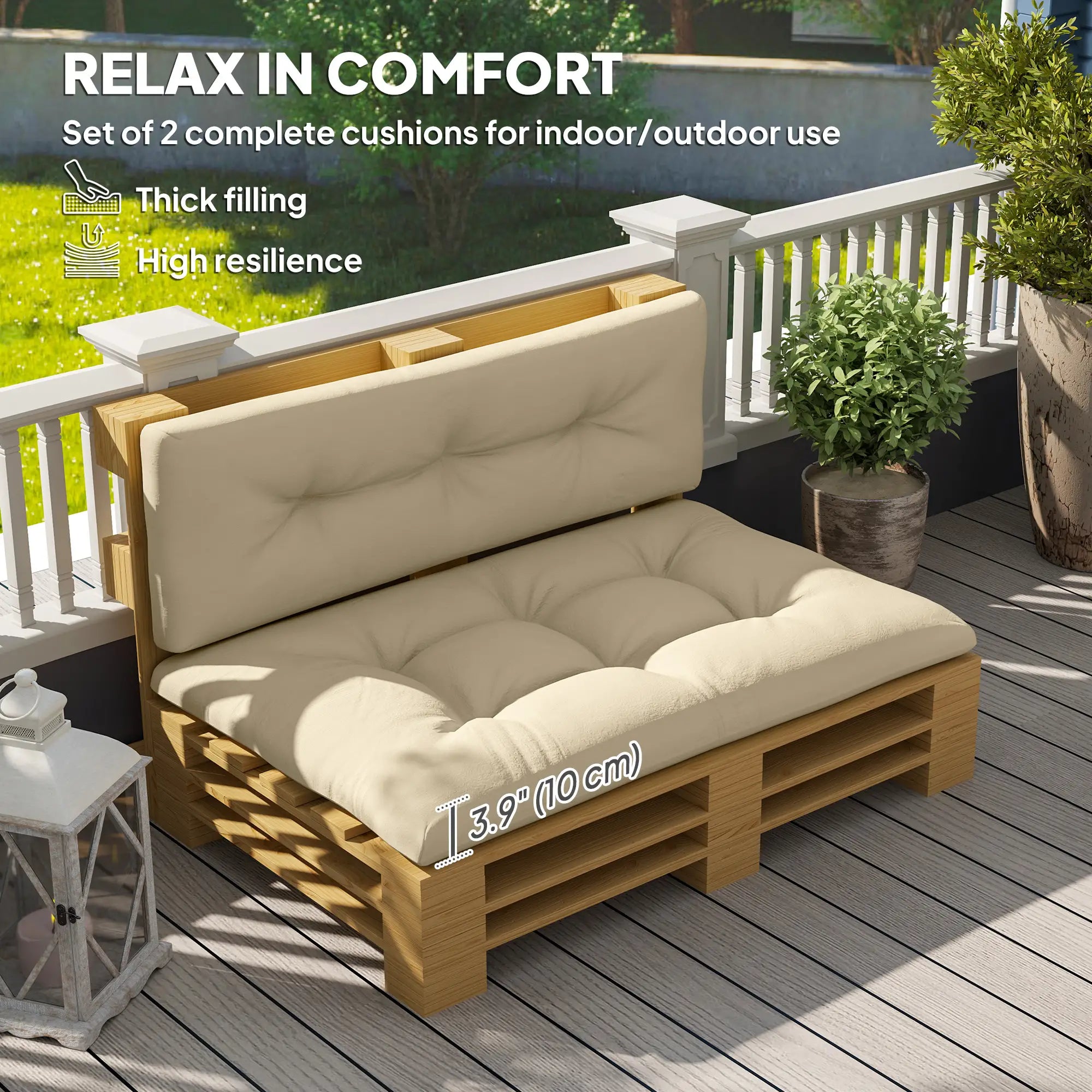 2-Piece Pallet Cushion Set, 3.9