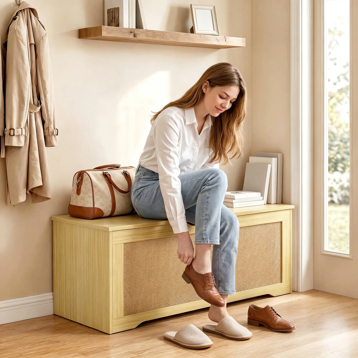 Storage Chest with Lift Top Storage Chest with Safety Hinges 39.4" Oak Storage Cabinets at Gallery Canada