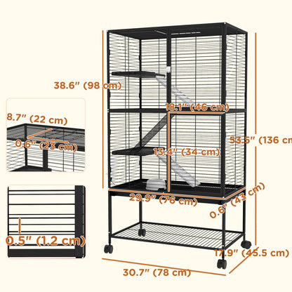 Small Animal Cage, 54"H, Removable Tray, Storage Shelf, Black Houses & Habitats at Gallery Canada