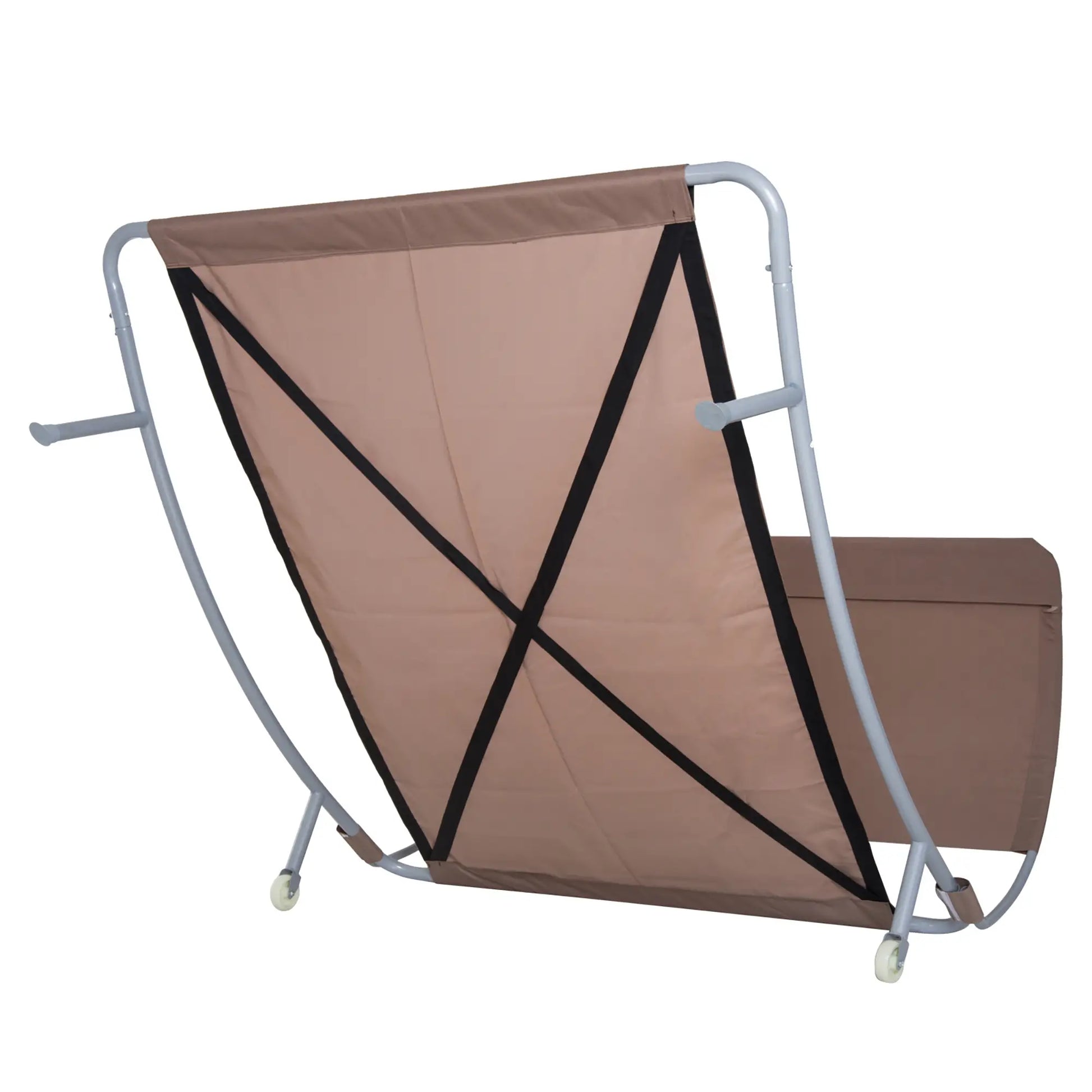 79" Outdoor Lounge Chair with Canopy, Double Chaise Lounger, Brown Lounger Chairs at Gallery Canada