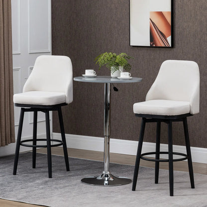 Extra Tall Bar Stools Set of 2, 360° Swivel, Cream White Bar Stools at Gallery Canada
