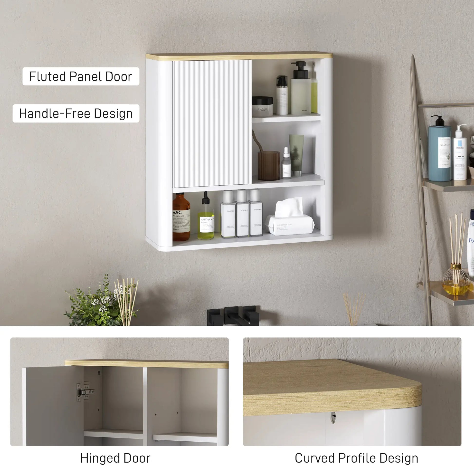Bathroom Wall Cabinet, Medicine Cabinet with Adjustable Shelves, White Bathroom Cabinets at Gallery Canada