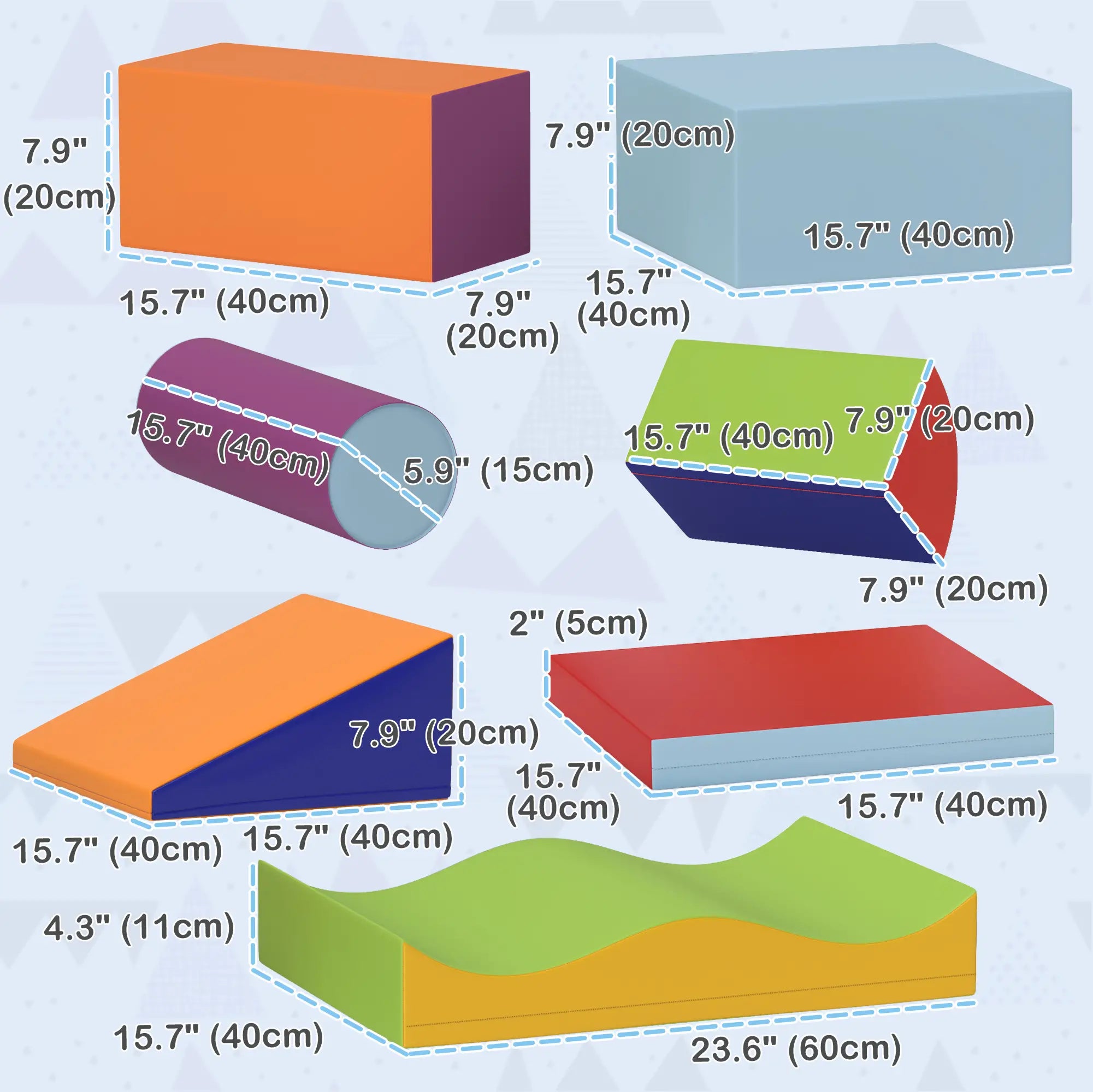 7 Pieces Soft Play Foam Climbing Blocks, Indoor Kids Play Toys, Dark Kids Gym & Playmats at Gallery Canada