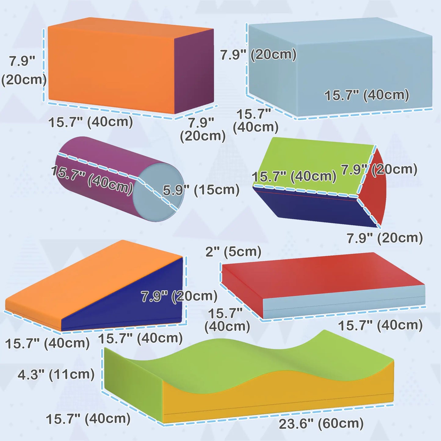 7 Pieces Soft Play Foam Climbing Blocks, Indoor Kids Play Toys, Dark Kids Gym & Playmats at Gallery Canada